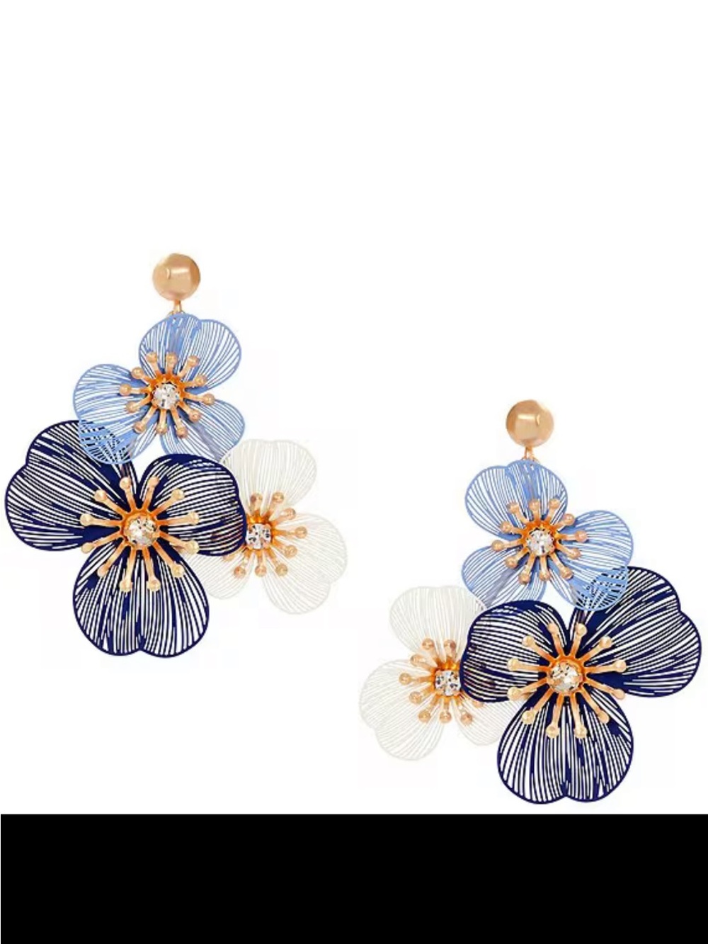 Southern Living
Crystal Stone Multi Blue Floral Drop Earrings